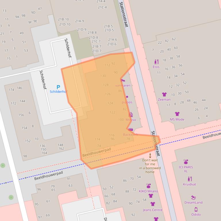 Kaart van postcodegebied 1315KD.