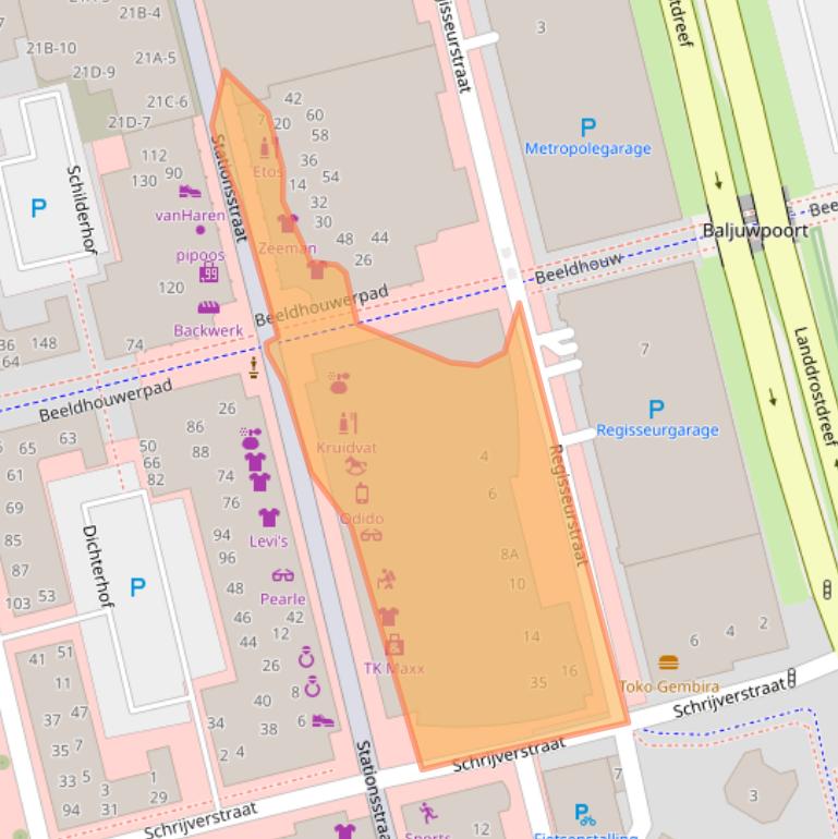 Kaart van postcodegebied 1315KE.