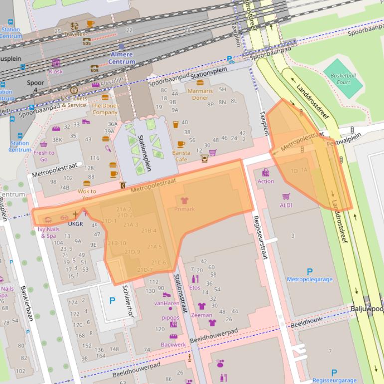Kaart van postcodegebied 1315KK.