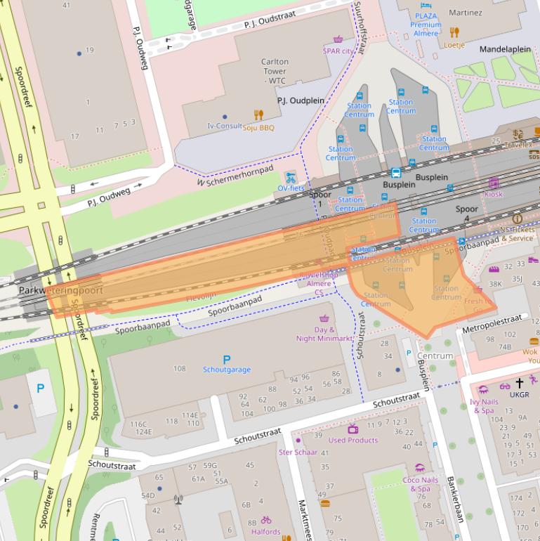 Kaart van postcodegebied 1315KR.