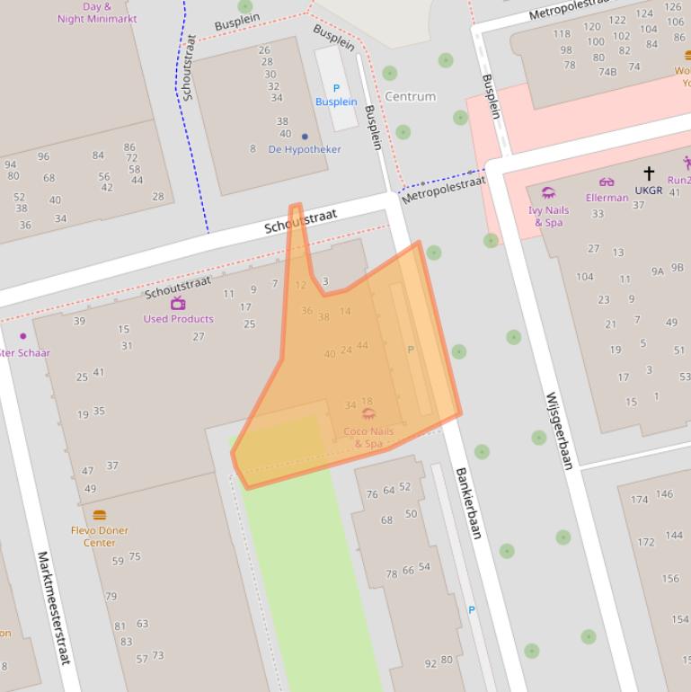 Kaart van postcodegebied 1315LA.