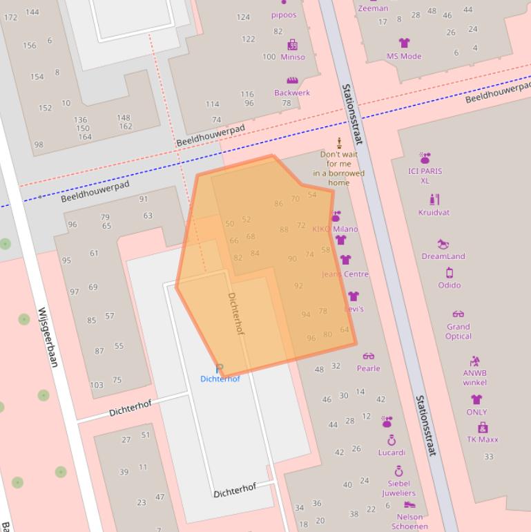 Kaart van postcodegebied 1315LP.