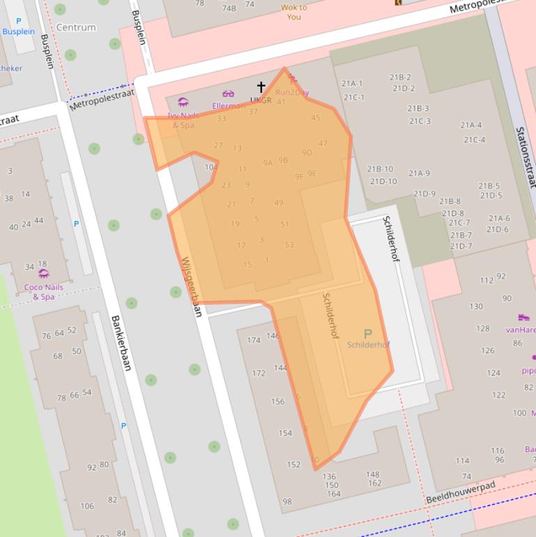 Kaart van postcodegebied 1315LS.