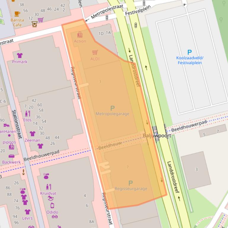 Kaart van postcodegebied 1315LT.