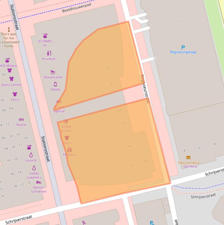 Kaart van postcodegebied 1315LW.