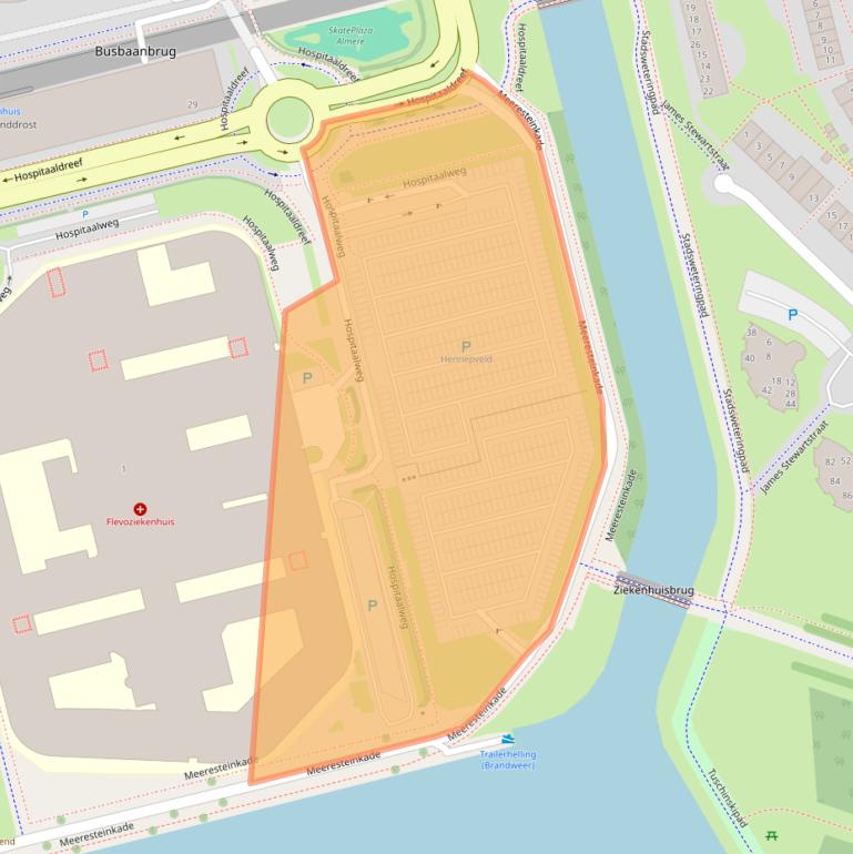 Kaart van postcodegebied 1315RB.