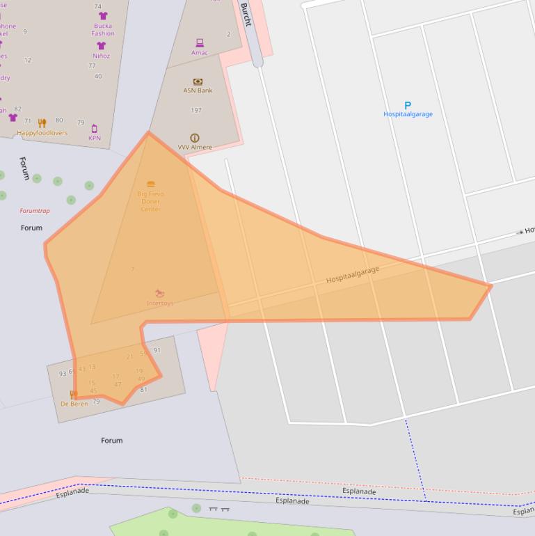 Kaart van postcodegebied 1315TD.