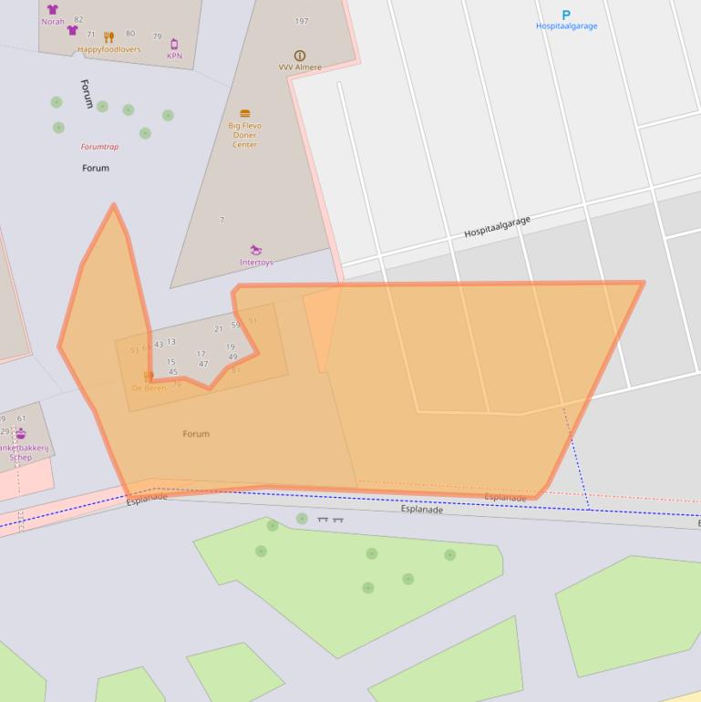 Kaart van postcodegebied 1315TG.