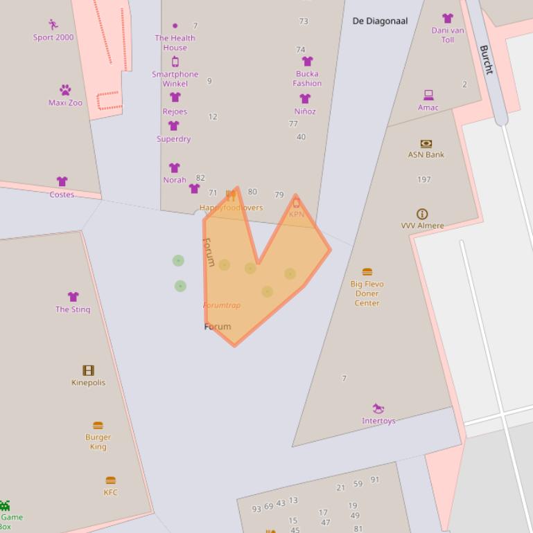 Kaart van postcodegebied 1315TT.