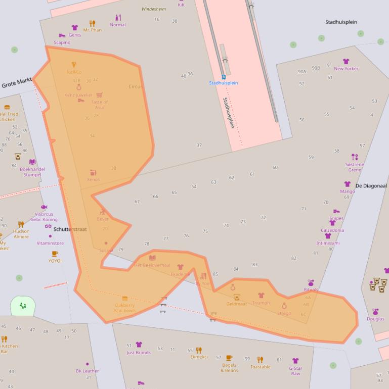 Kaart van postcodegebied 1315VJ.