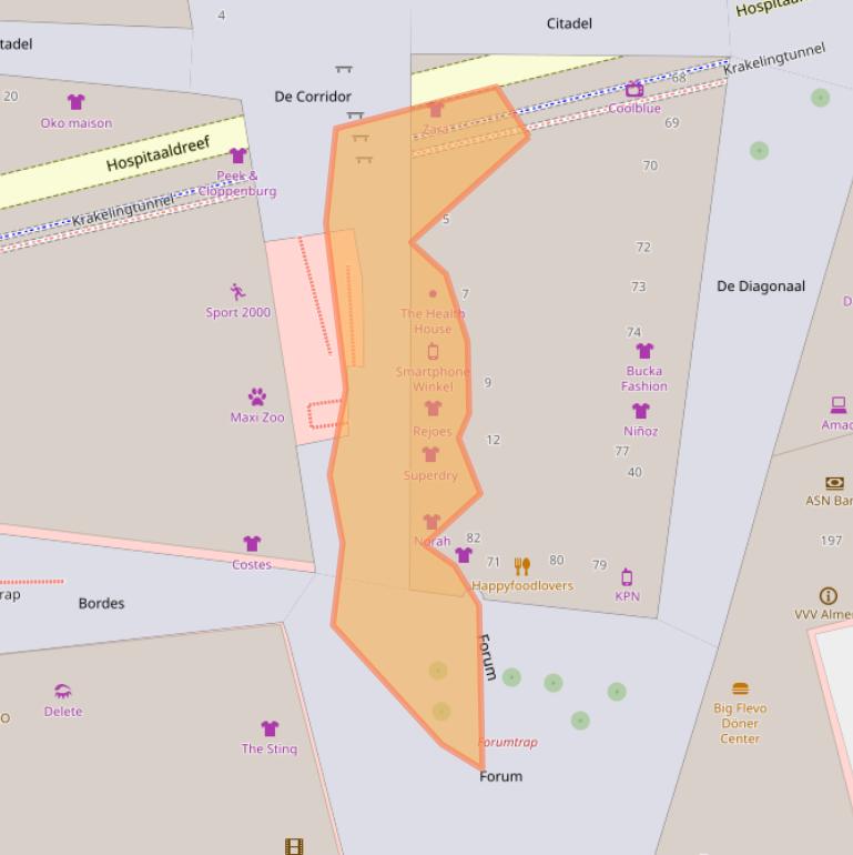 Kaart van postcodegebied 1315VK.