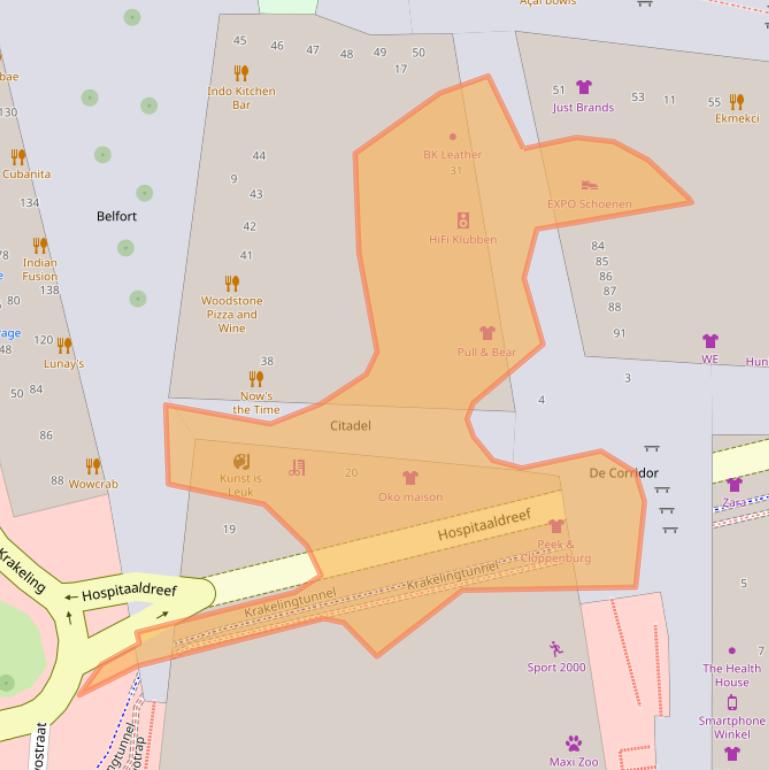 Kaart van postcodegebied 1315VL.