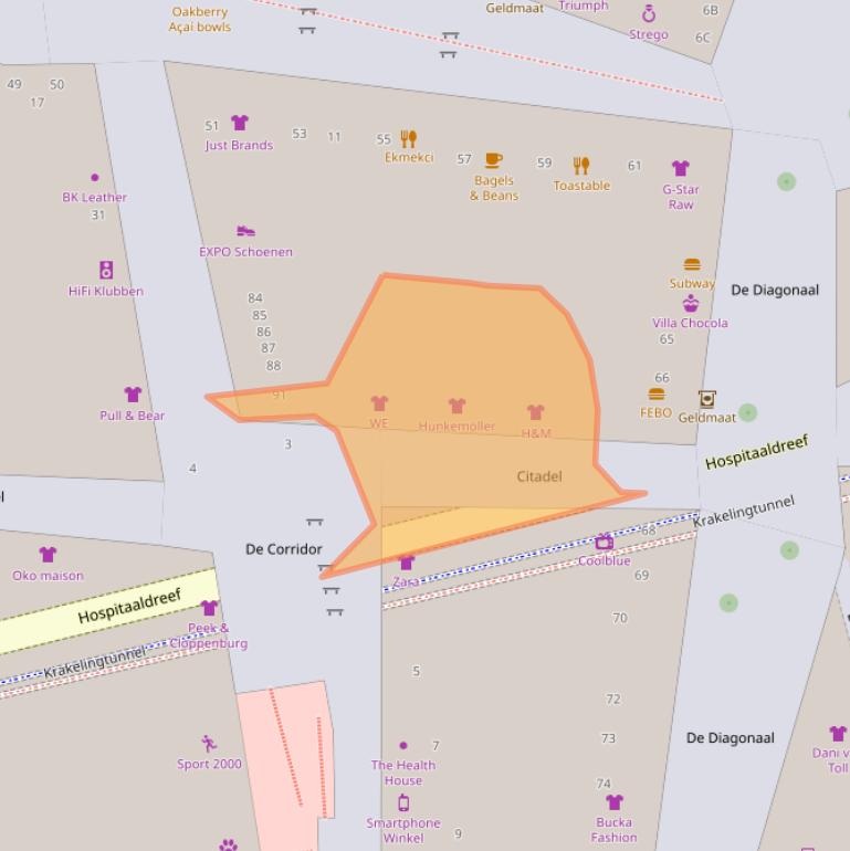 Kaart van postcodegebied 1315VN.