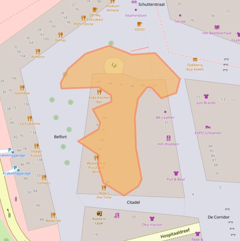 Kaart van postcodegebied 1315VP.