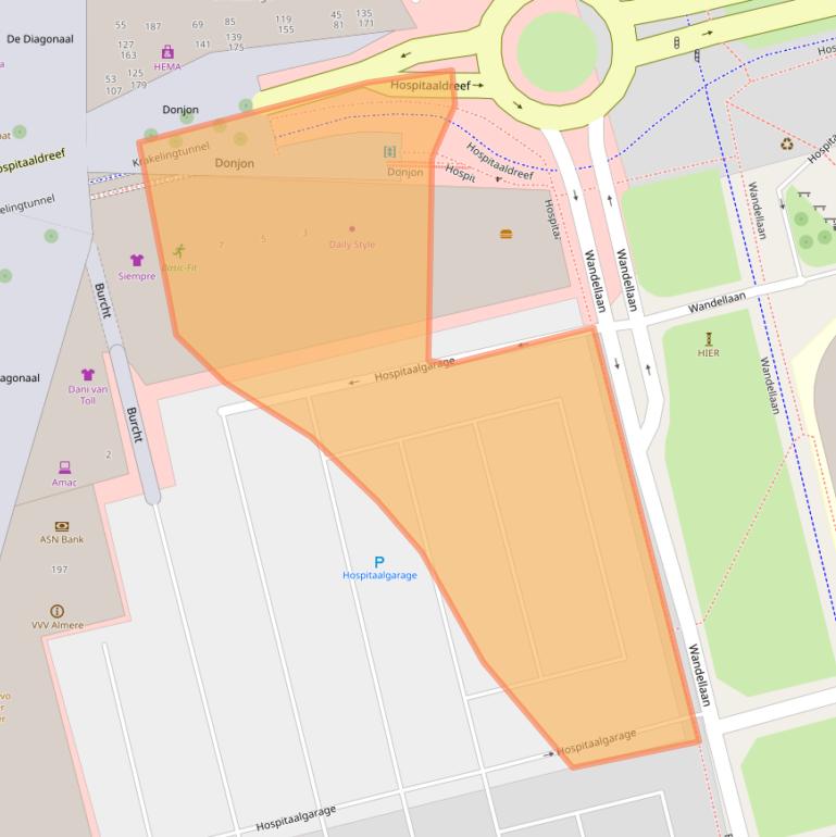 Kaart van postcodegebied 1315XH.