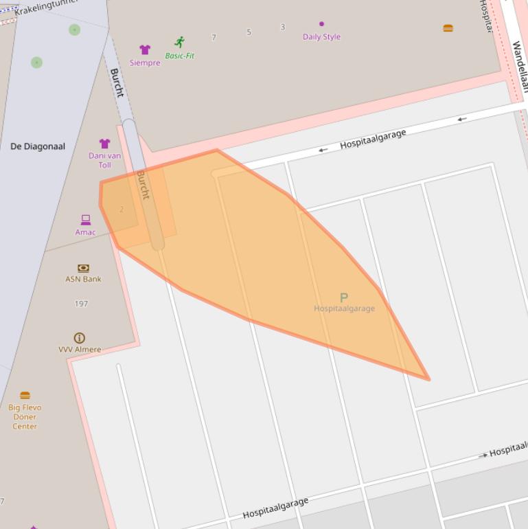 Kaart van postcodegebied 1315XJ.