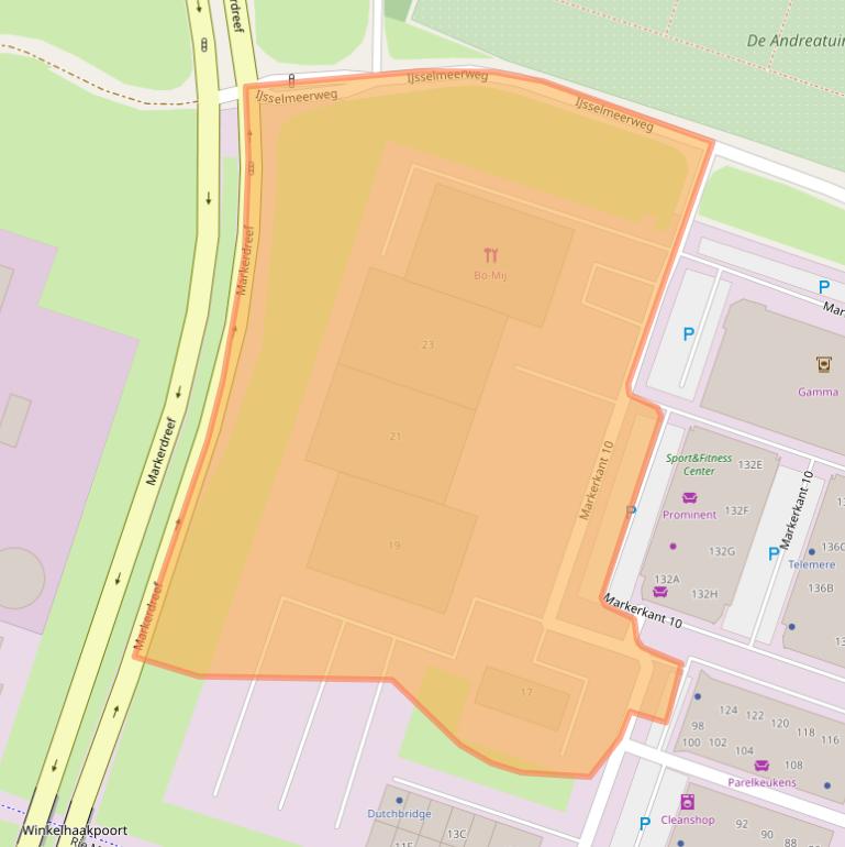 Kaart van postcodegebied 1316AB.