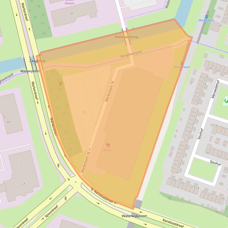 Kaart van postcodegebied 1316AZ.