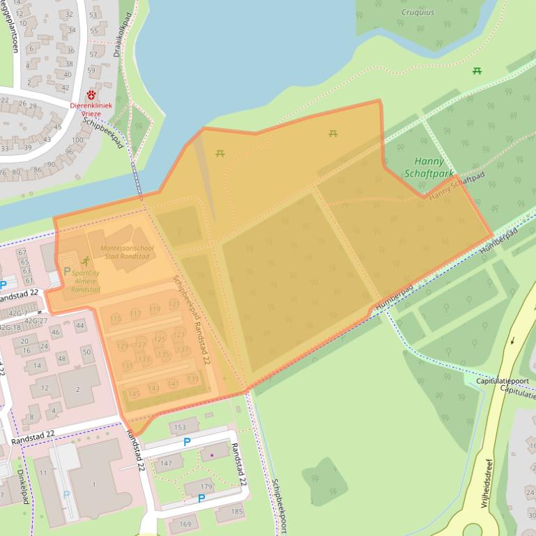 Kaart van postcodegebied 1316BW.