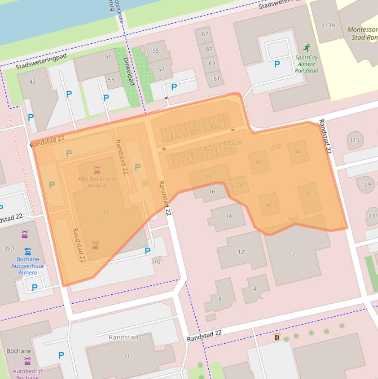 Kaart van postcodegebied 1316BZ.