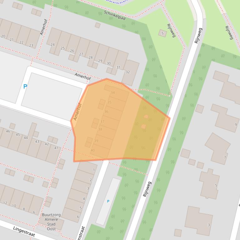 Kaart van postcodegebied 1316CK.