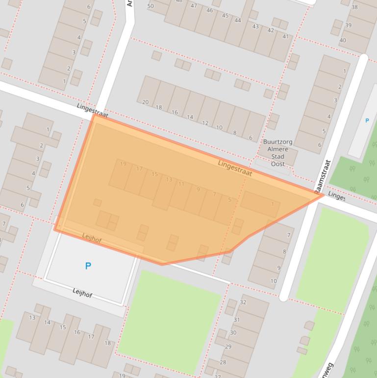 Kaart van postcodegebied 1316CN.