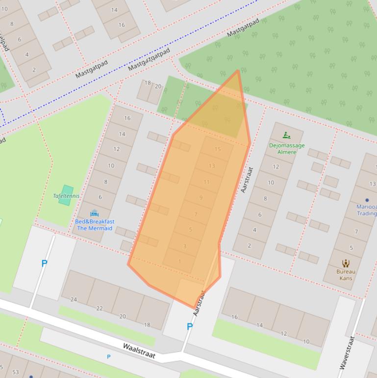 Kaart van postcodegebied 1316GR.