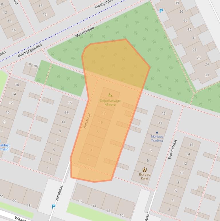 Kaart van postcodegebied 1316GS.