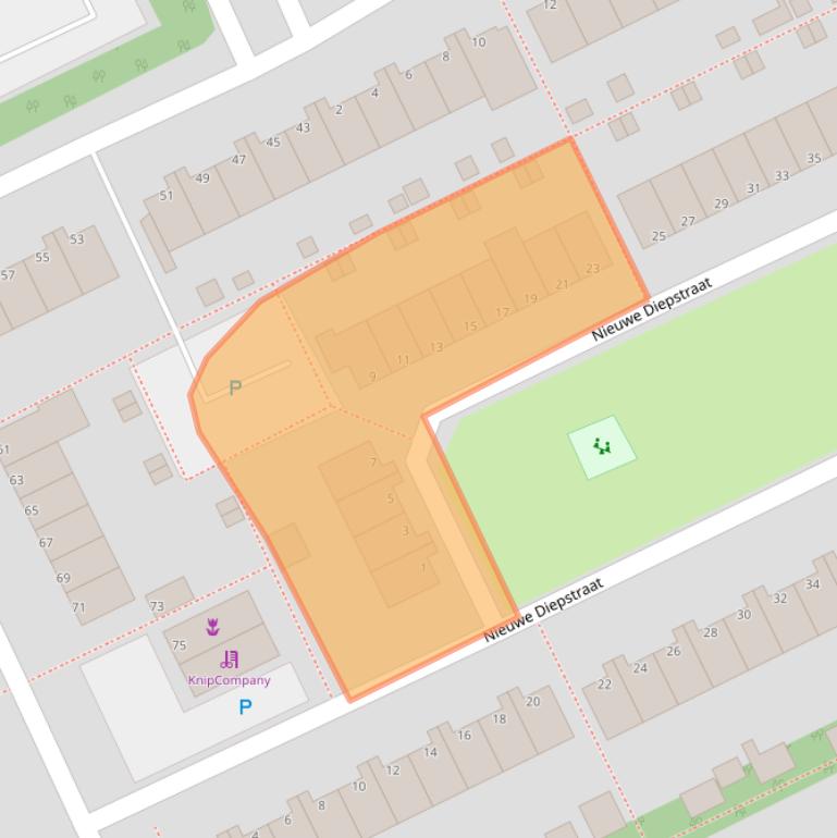 Kaart van postcodegebied 1316JC.