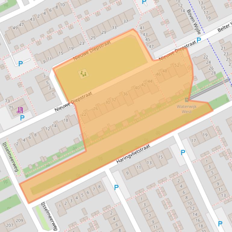 Kaart van postcodegebied 1316JH.