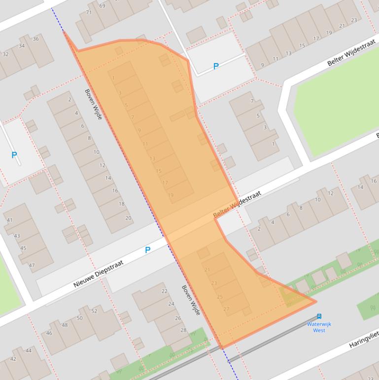 Kaart van postcodegebied 1316JN.