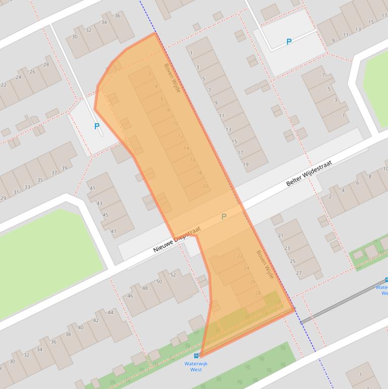 Kaart van postcodegebied 1316JP.