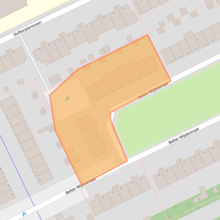 Kaart van postcodegebied 1316JR.