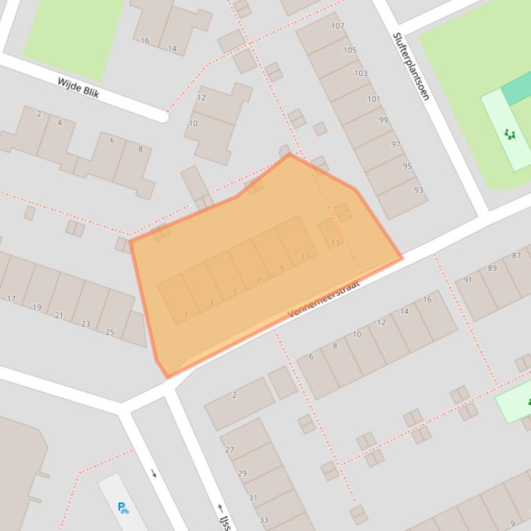 Kaart van postcodegebied 1316KB.