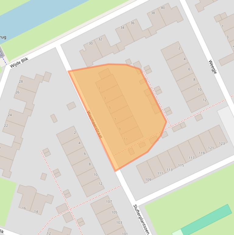 Kaart van postcodegebied 1316KK.