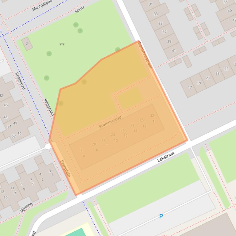 Kaart van postcodegebied 1316LJ.