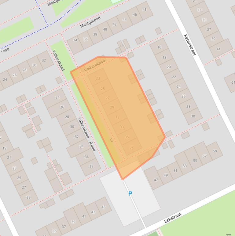 Kaart van postcodegebied 1316LS.