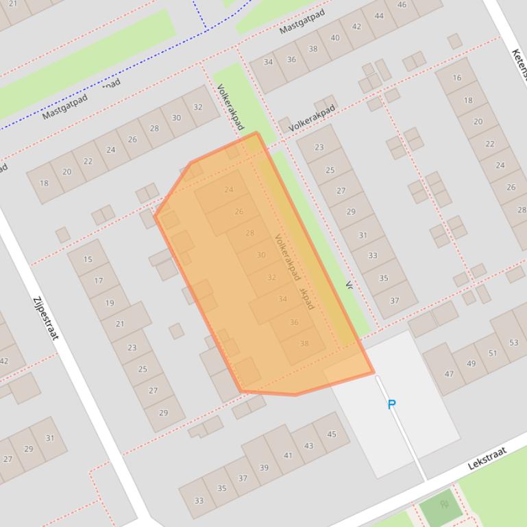 Kaart van postcodegebied 1316LV.