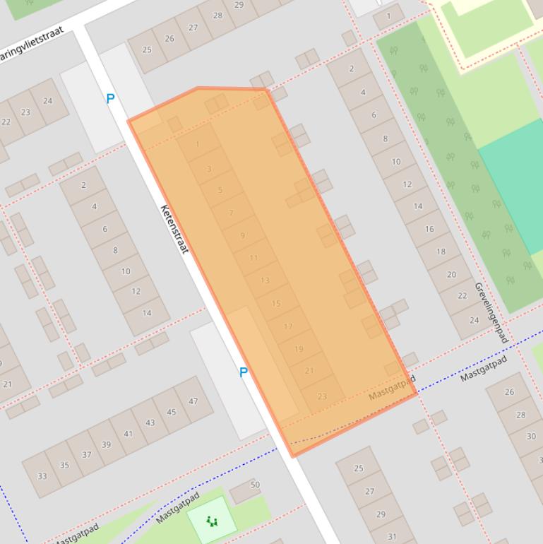 Kaart van postcodegebied 1316LX.
