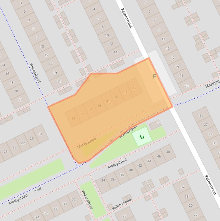 Kaart van postcodegebied 1316NN.