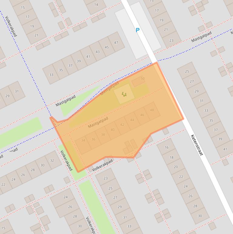 Kaart van postcodegebied 1316NS.