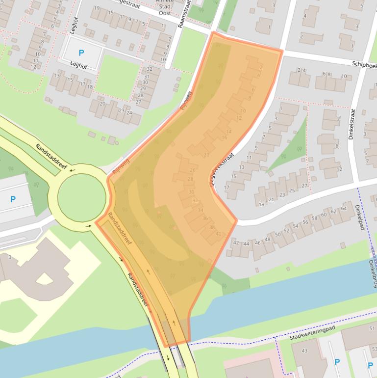 Kaart van postcodegebied 1316SG.