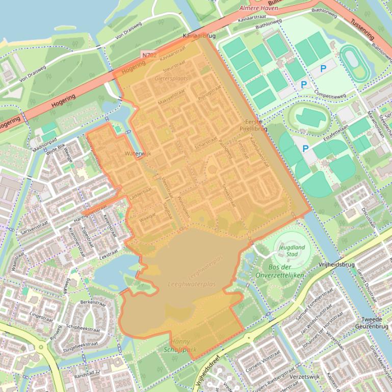 Kaart van postcodegebied 1317.