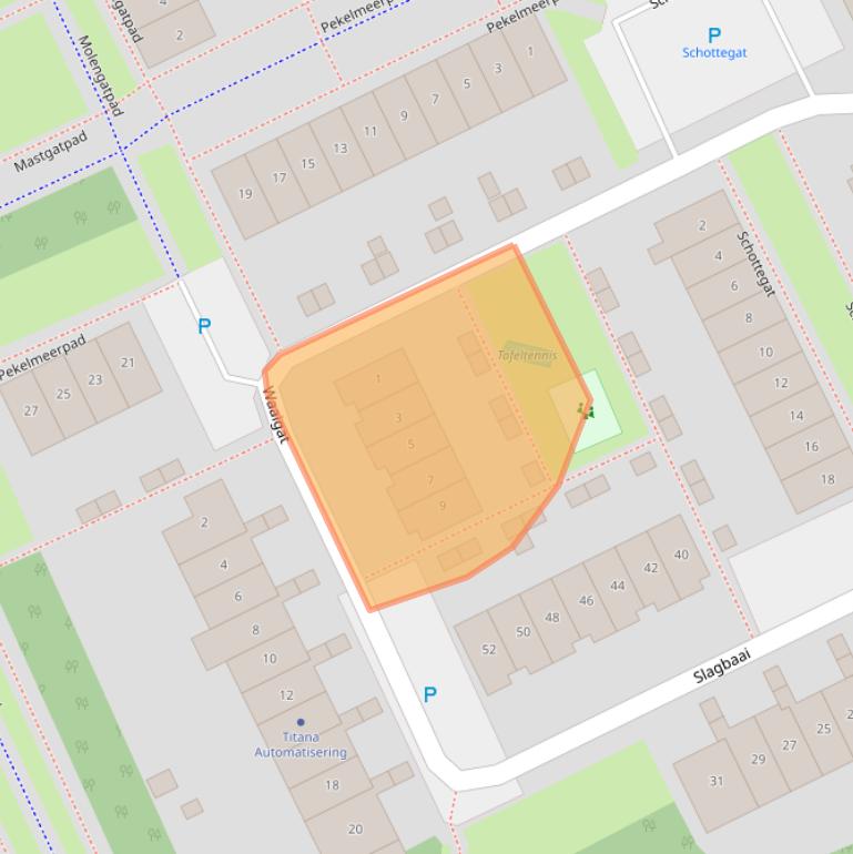 Kaart van postcodegebied 1317AJ.