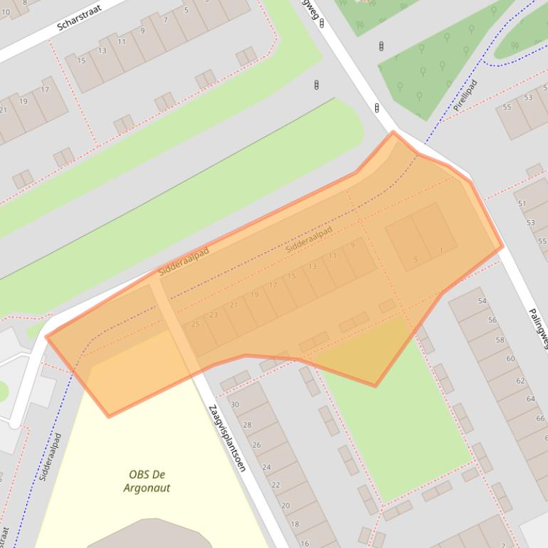 Kaart van postcodegebied 1317HJ.