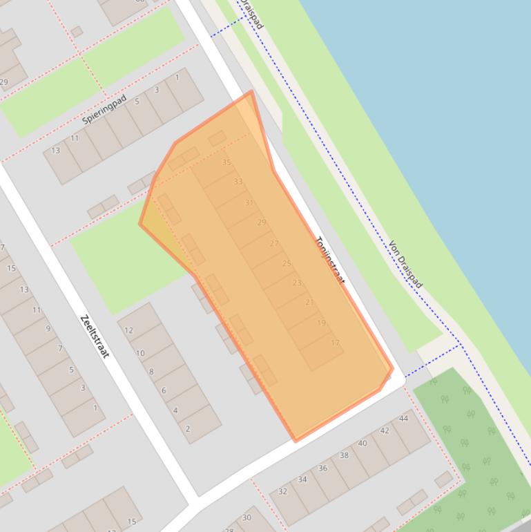 Kaart van postcodegebied 1317NB.