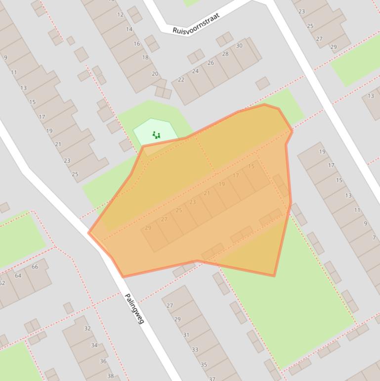 Kaart van postcodegebied 1317NJ.