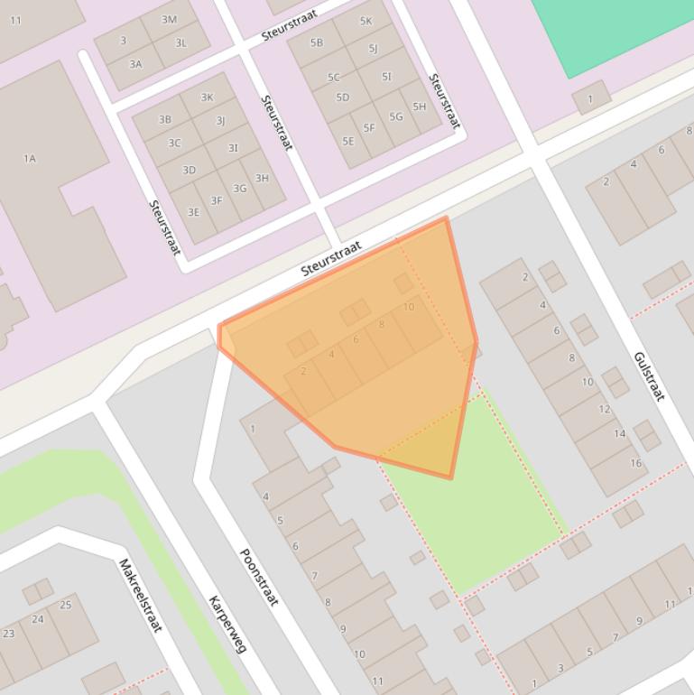 Kaart van postcodegebied 1317NV.