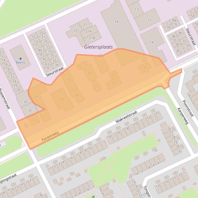 Kaart van postcodegebied 1317SN.