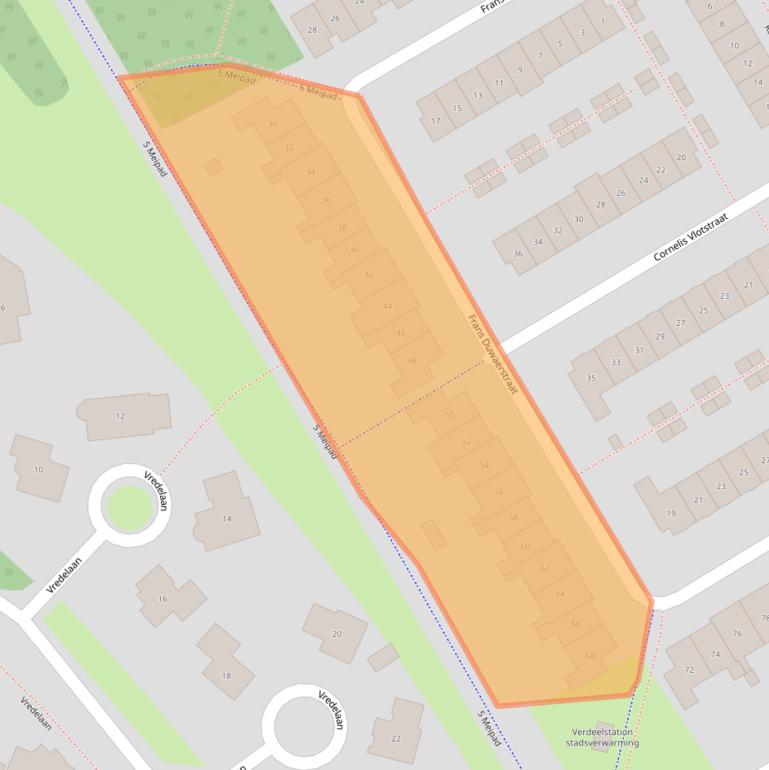 Kaart van postcodegebied 1318AC.